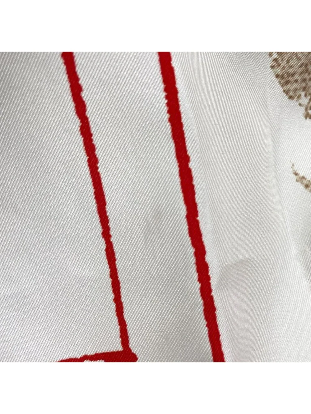 Chanel Scarf CC Logo Camellia Silk Beige Black